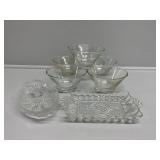 Clear Glass Candy Dishes, Salad Bowls (5)