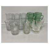 Green Glass Coca-Cola Mugs,Footed Sherbet Dishes