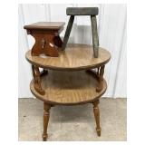 2-Tier Round Side Table and Small Milking Table