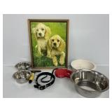 Framed Picture Two Cocker Spaniel Puppies,Dog Item