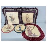 Cross-Stitch Pillows & Wall Hangings