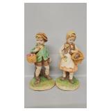 Country Style Farm Boy And Girl Figures Carrying