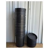 Black Plastic 1 Gal Nursery Pots W/Saucers