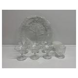 Crystal Sherbet Dishes, Mikasa Holiday Platter