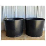 Black Plastic 7 Gal Nursery Pots W/Dirt & 1 Saucer