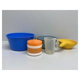 Plastic Bowls, Measuring Cup