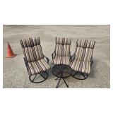 Swivel Rocker Base and High-Back Chairs & Table