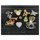 Brooch Christmas and Heart Pins