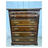 Wooden 5 Drawer Tall Dresser