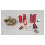 Pillar Candles, Christmas Ornaments, Wicker