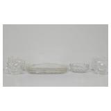 Square Glass Snack Plates & Cups