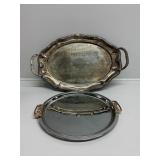 Sliver Toned Serving Trays (2)
