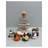 3-Tier All Season /Multi Holiday Ceramic Server