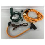 3 Outlet Extension Cord, Outdoor Orange Cord