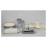 Butter Dishes,Glass Salt & Pepper, Sugar Dispenser