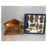 12-Piece Porcelain Nativity Set W/Manger Stable