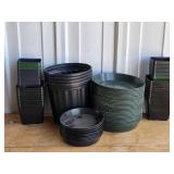 Various Sizes of Plastic Nursery Pots & Saucers