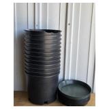 Black Plastic 3 Gal Nursery Pots (12)