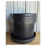 Black Plastic 10 Gal Nursery Pots W/Saucers