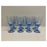 Libbey Sirrus Ice Blue Ribbed Water Goblets