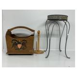 Wooden Magazine Rack, Metal Plant Stand