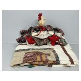 Handmade Quilt, Fabric Chicken Doll