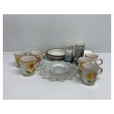 Norleans Coffee Mugs, Floral Plates