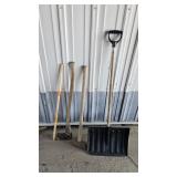 Axe, Sledge Hammer, Snow Shovel, Wooden Pole