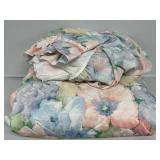 Full Size Pastel Floral Comforter & Bed Skirt