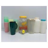Sun Tea Jar, Tupperware Cups and Containers