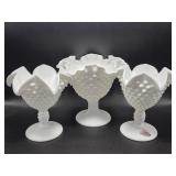 Fenton Milk Glass Hobnail Compotes(2), Milk G