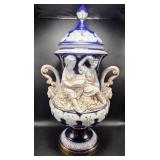 Mid 19th Century Bas-Relief Victorian Cobalt