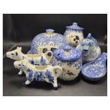 Blue and White Sponge Dishes, Blue and White B