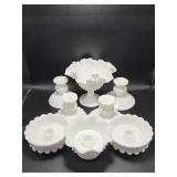 Milk Glass Hobnail Compote, Milk Glass Hobnail