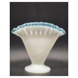 Fenton Aqua Crest Fan Vase