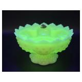 Fenton Hobnail Custard Glass Candle Holder