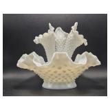 Fenton Milk Glass Hobnail Epergne