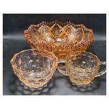 Pink Glass Sawtooth Bowl, Pink Depression Glass