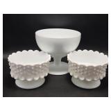 Fenton Milk Glass Hobnail Candlestick H