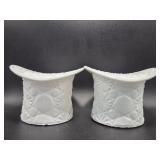 Milk Glass Top Hats(2)