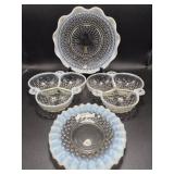 Opalescent Bowl, Opalescent Divided Dishes(2),
