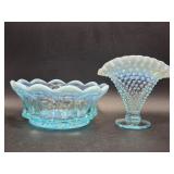 Fenton Blue Opalescent Glass Bowl, Blue