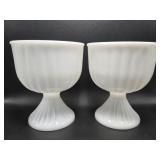 Milk Glass Footed Compote(2)