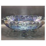 Blue Carnival Glass Harvest Grape Fruit Bowl