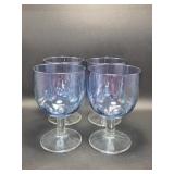 Iridescent Blue Goblets(4)