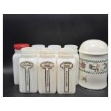 Milk Glass Seasoning Jars(7), Disney Winnie the