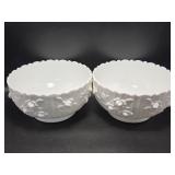 Fenton Milk Glass Rose Bowls(2)