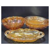 Marigold and Carnival Glass Dishes