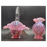 Cranberry Hobnail Mini Vase, Cranberry Hobnail