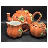 Rich Talent Pumpkin Teapot with Cream and Sugar